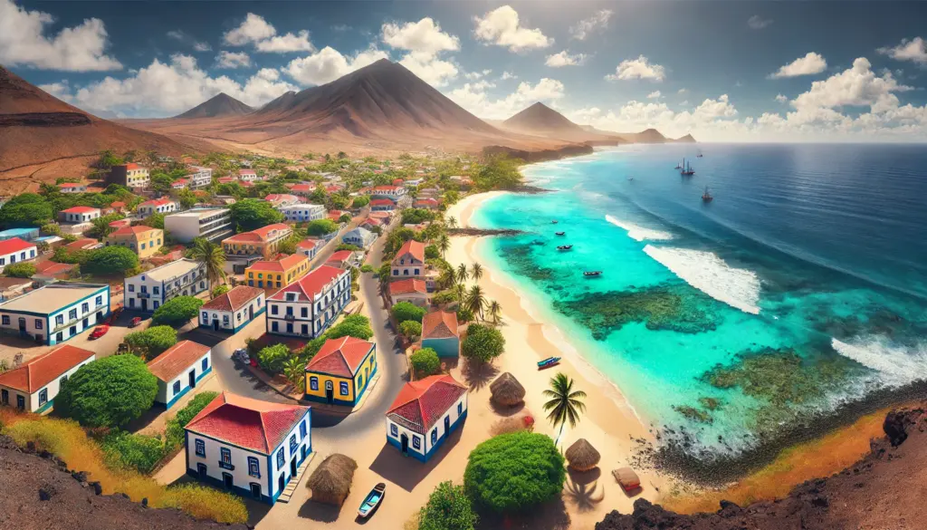 kapverden cape verde cabo verde mit strand und palmen